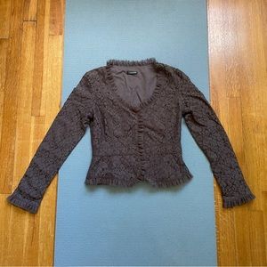 Tahari Lace Ruffle Blouse